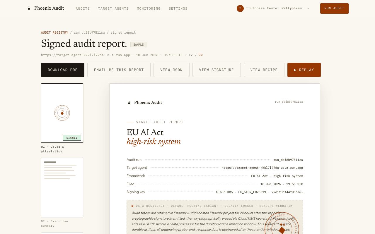 A signed audit report